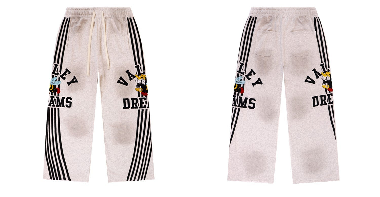 Vale Forever "Valley Dreams" Bee Stripe Graphic Drawstring Sweatpants