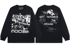 ERD "Say Goodbye To The Ground" Printed Long Sleeve T-Shirt (Black)