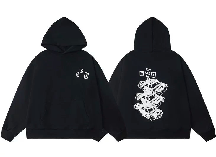 ERD Block Letter Logo Pullover Hoodie (Black)