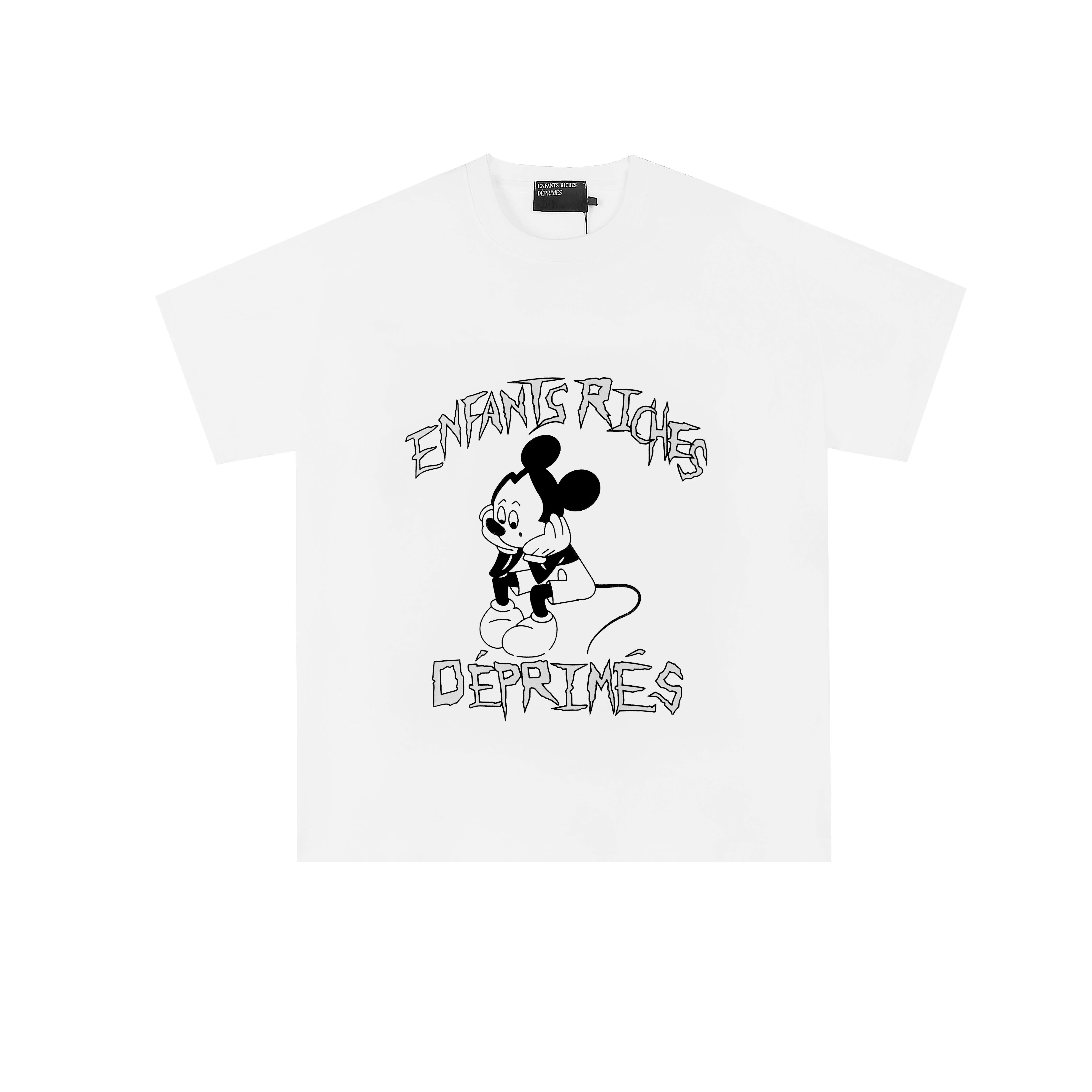 ERD Cartoon Character Graphic Short Sleeve T-Shirt (White)