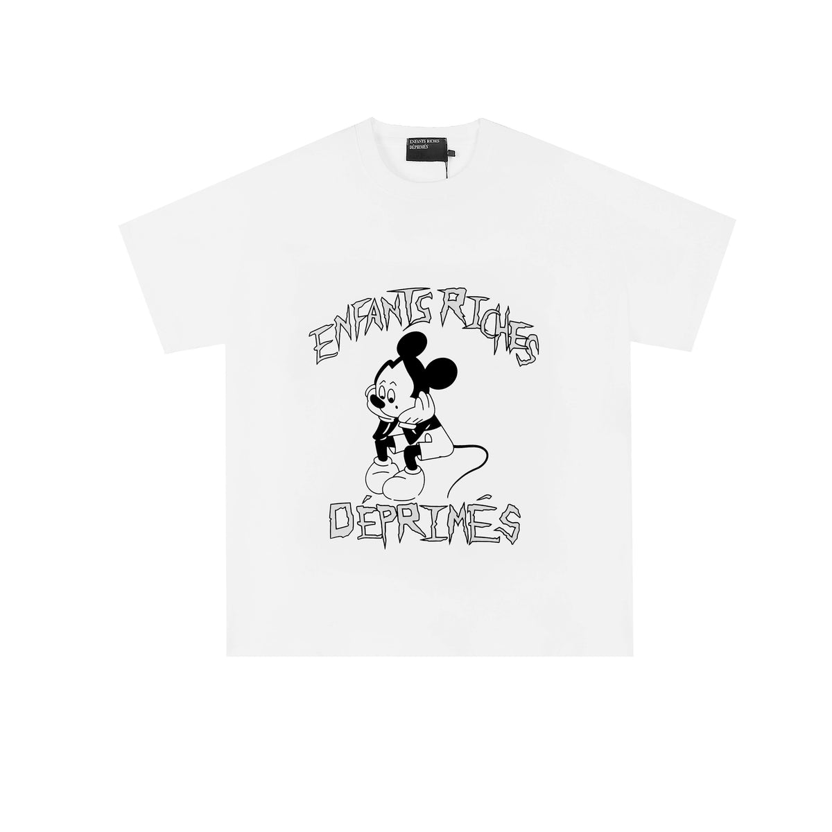 ERD Cartoon Character Graphic Short Sleeve T-Shirt (White)