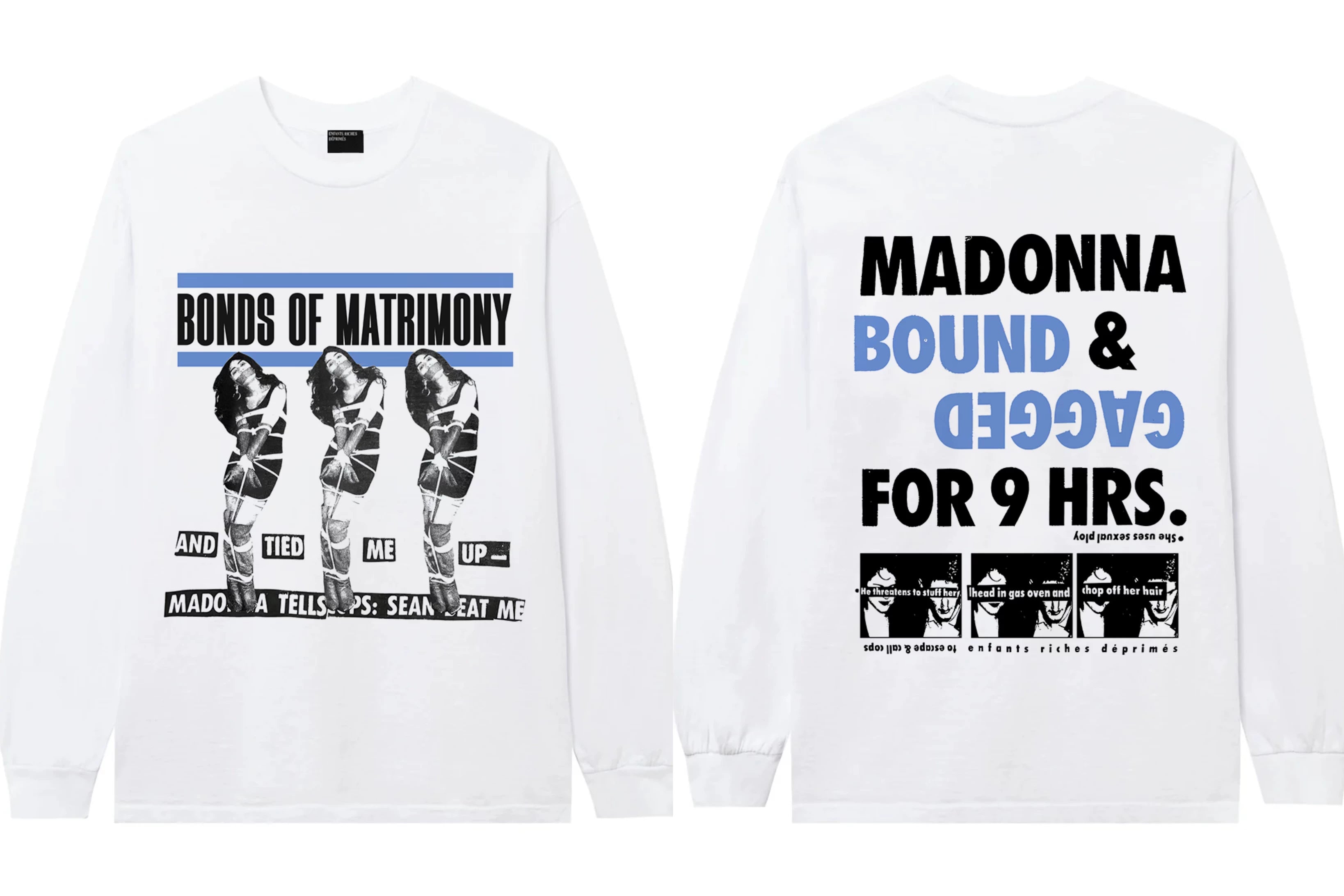 ERD Vintage Poster Graphic Long Sleeve T-Shirt White