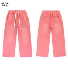 Vale Forever Cross Patch Graphic Drawstring Sweatpants (Pink)