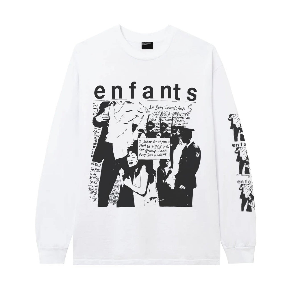 ERD Sketch Graphic Long Sleeve T-Shirt (White)