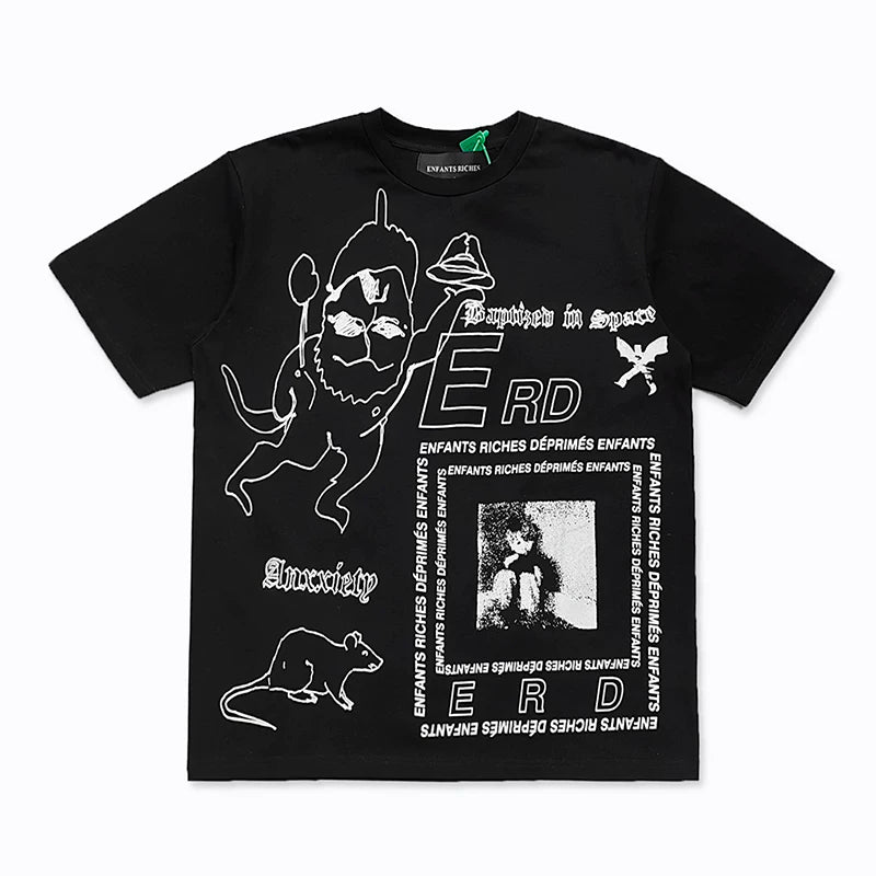 ERD Multi Graphic Artwork T-Shirt Black