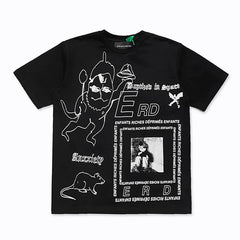 ERD Multi Graphic Artwork T-Shirt Black