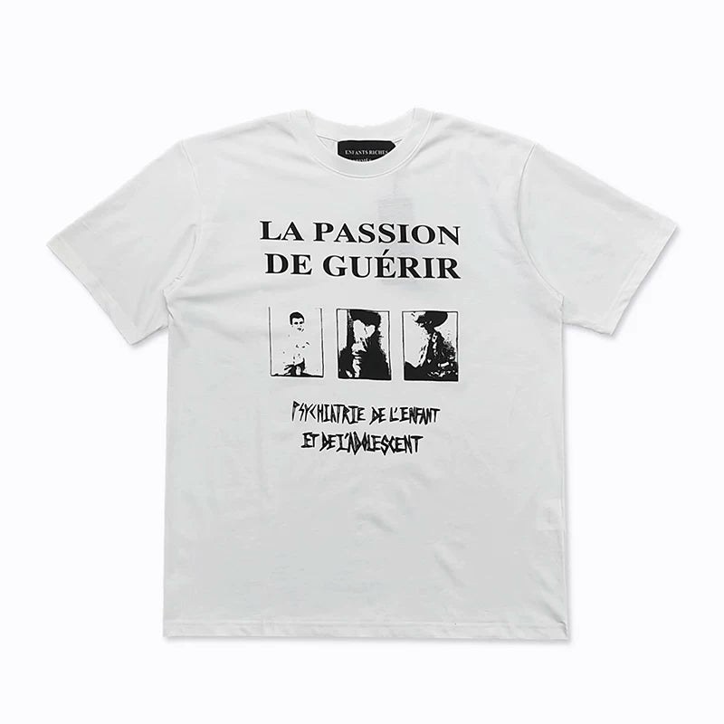 ERD "La Passion De Guérir" Graphic Print Short Sleeve T-Shirt (White)