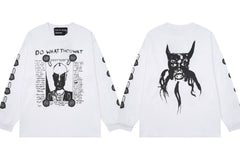 ERD "Do What Thou Wilt" Graphic Long Sleeve T-Shirt (White)