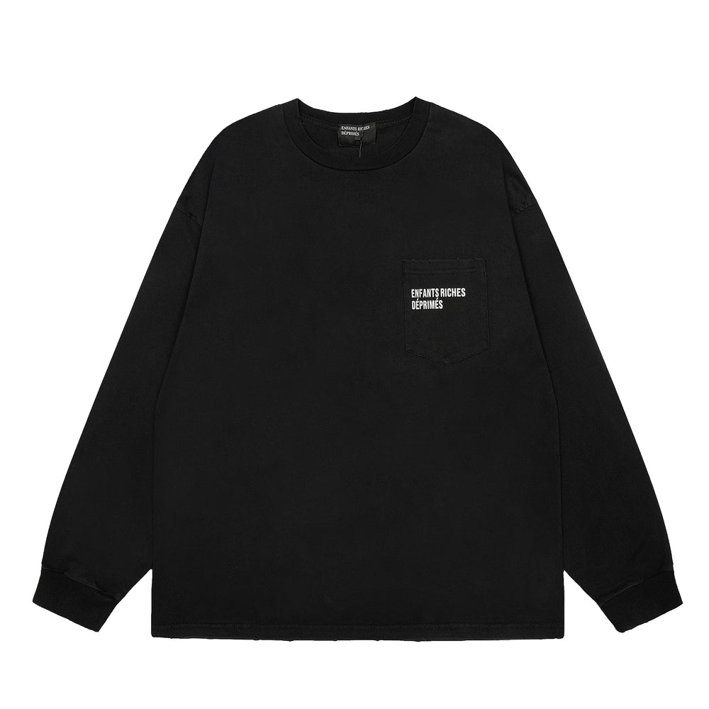 ERD Pocket Logo Long Sleeve T-Shirt (Black)