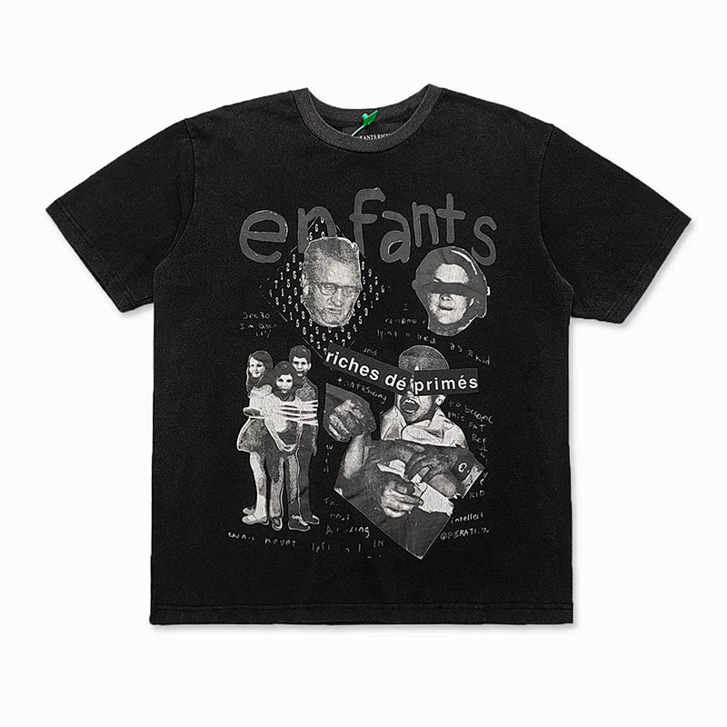ERD Graphic Print Short Sleeve T-Shirt (Black)