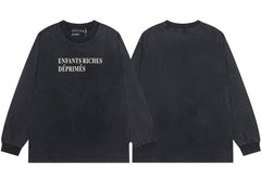 ERD Classic Logo Printed Long Sleeve T-Shirt (Washed Black)