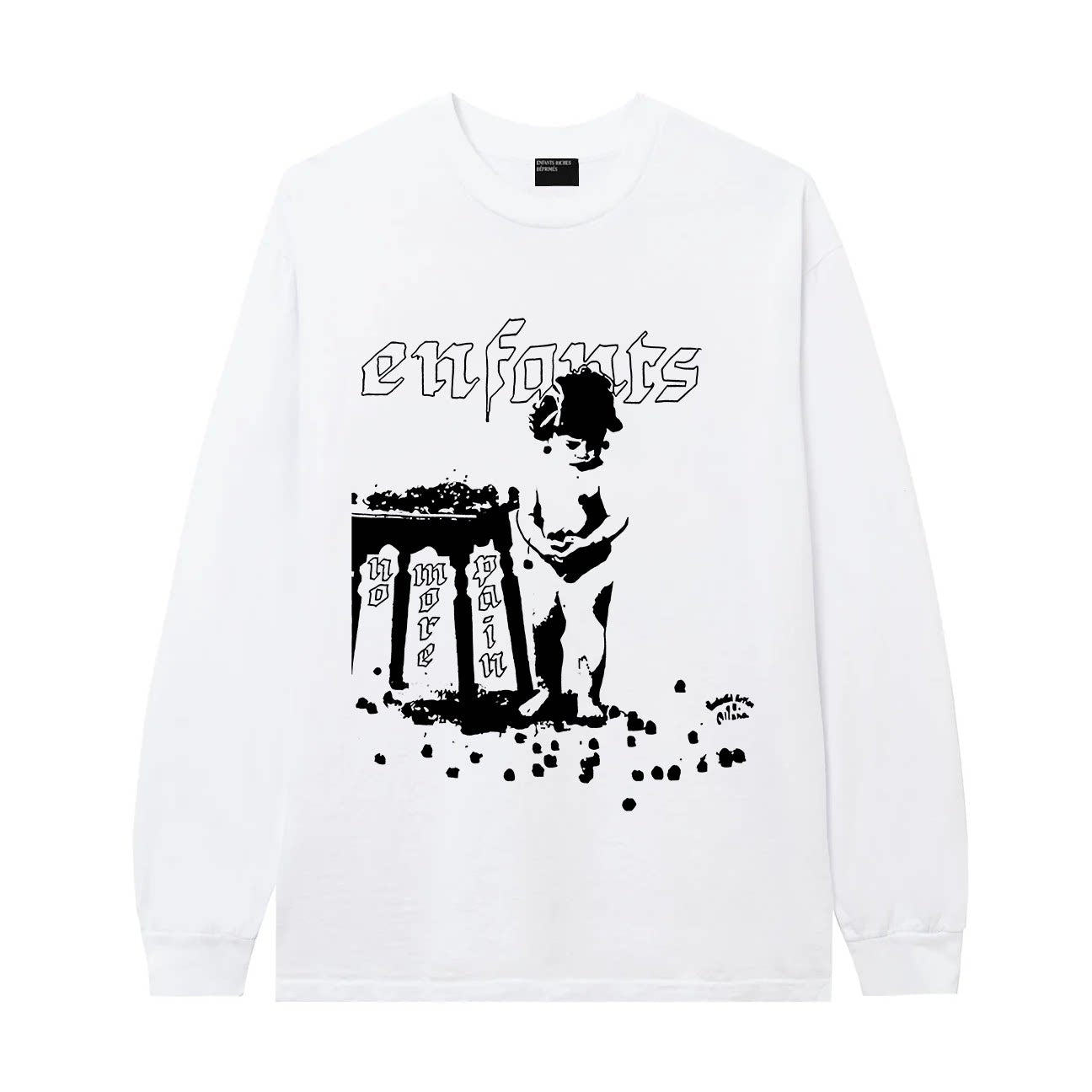 ERD Cherub Graphic Long Sleeve T-Shirt (White)
