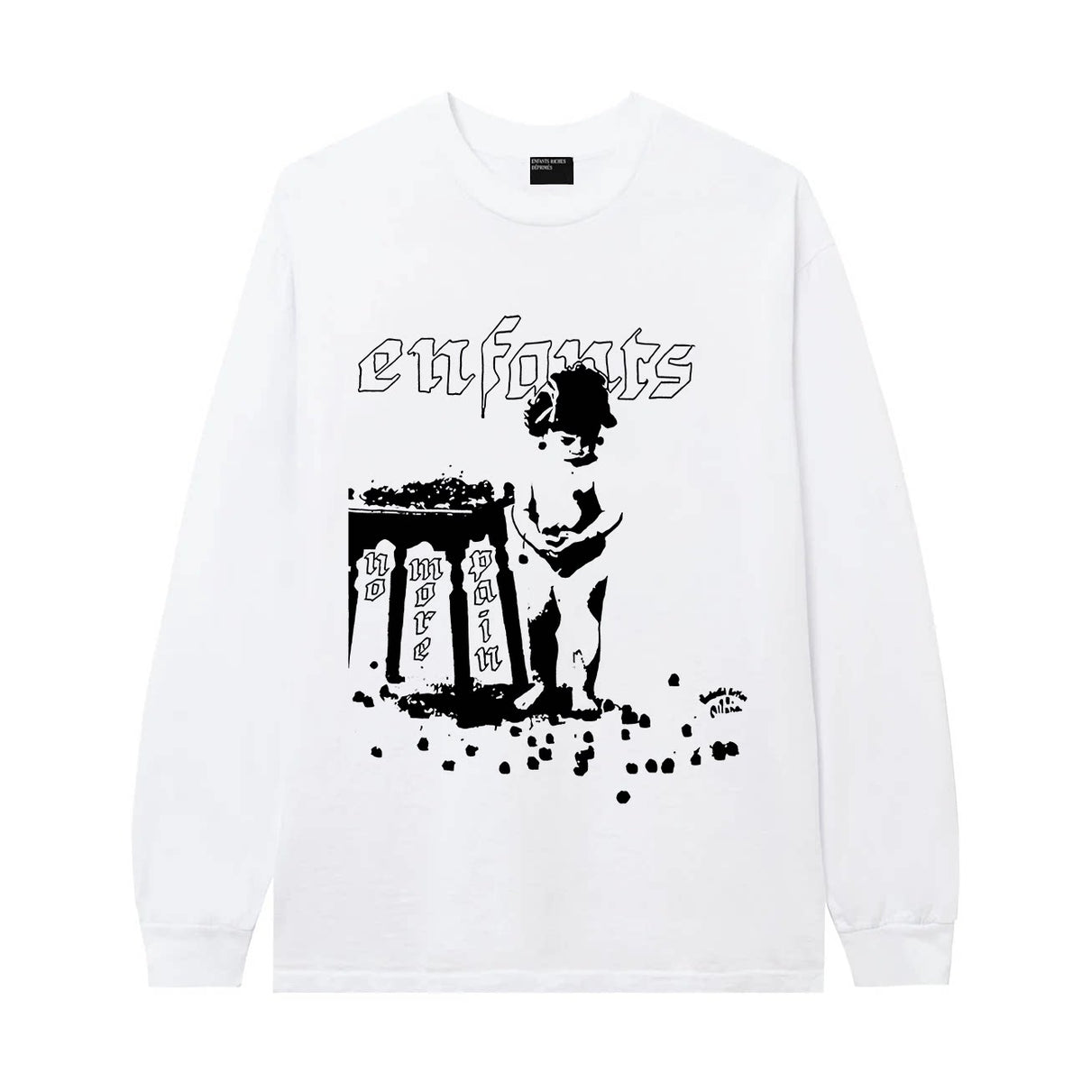 ERD Cherub Graphic Long Sleeve T-Shirt (White)