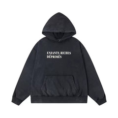ERD Logo Text Pullover Hoodie (Washed Black)