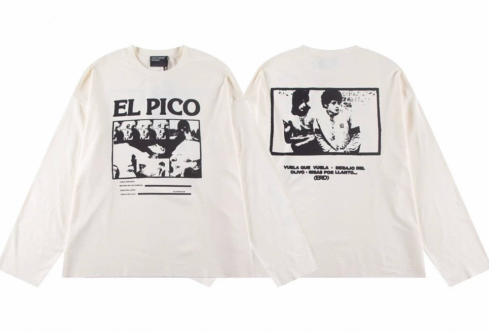 ERD "EL PICO" Graphic Long Sleeve T-Shirt (Off-White)