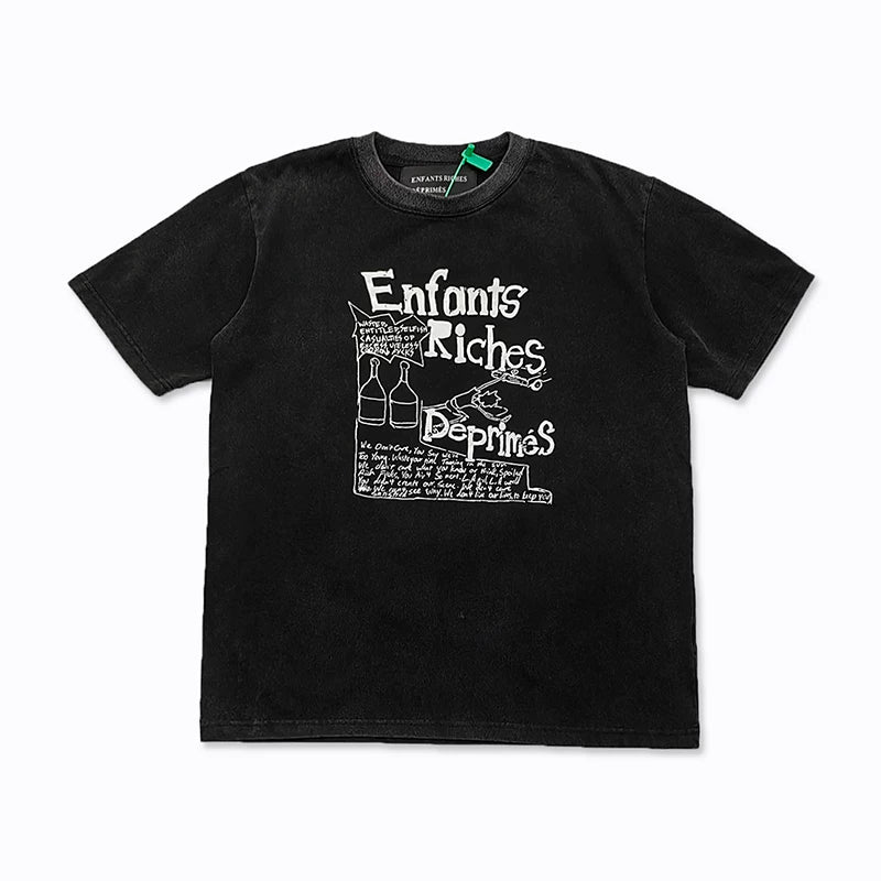 ERD Japanese Calligraphy Graphic Short Sleeve T-Shirt (Black)