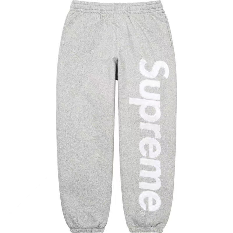 Supreme Vertical Logo Sweatpant - Heather Grey / White