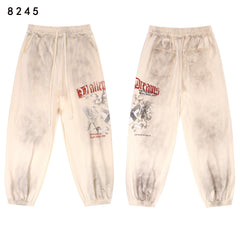 Vale Forever "Valley Dreams" Gothic Graphic Drawstring Sweatpants (Washed Cream)