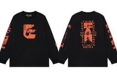 ERD Orange Graphic Logo Long Sleeve T-Shirt (Black)