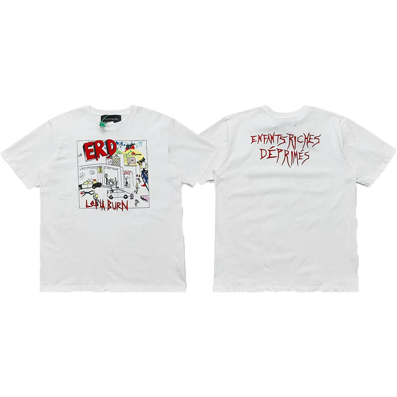 ERD Graffiti Sketch Short Sleeve T-Shirt (White)