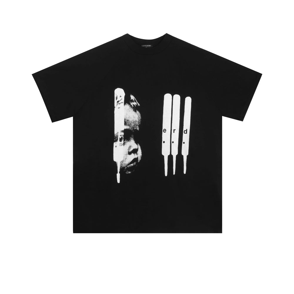 ERD Vertical Strip Graphic Short Sleeve T-Shirt (Black)