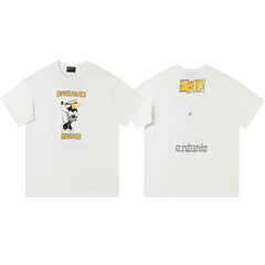 ERD Cartoon Character Graphic Short Sleeve T-Shirt (Off-White)