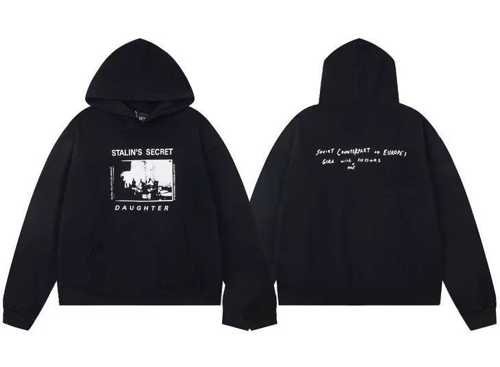 ERD "Stalin's Secret Daughter" Graphic Pullover Hoodie (Black)