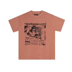 ERD Inverted Logo Collage Graphic Short Sleeve T-Shirt (Terracotta)