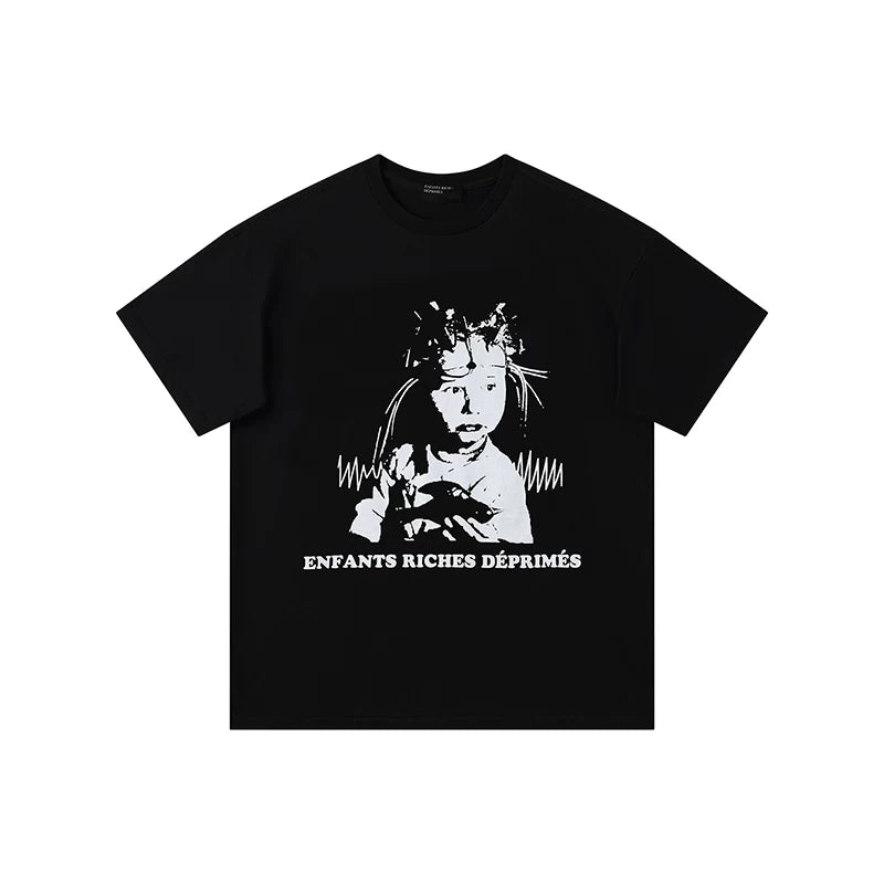 ERD Child Portrait Graphic Short Sleeve T-Shirt (Black)