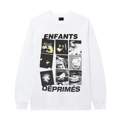 ERD Multi-Panel Photo Collage Long Sleeve T-Shirt (White)