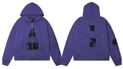 ERD "Through The Soviet Arctic" Graphic Full-Zip Hoodie (Purple)