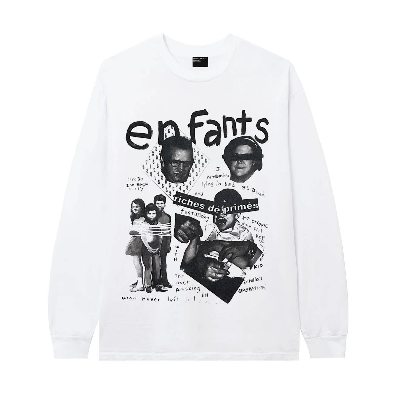 ERD Multi-Portrait Graphic Long Sleeve T-Shirt (White)