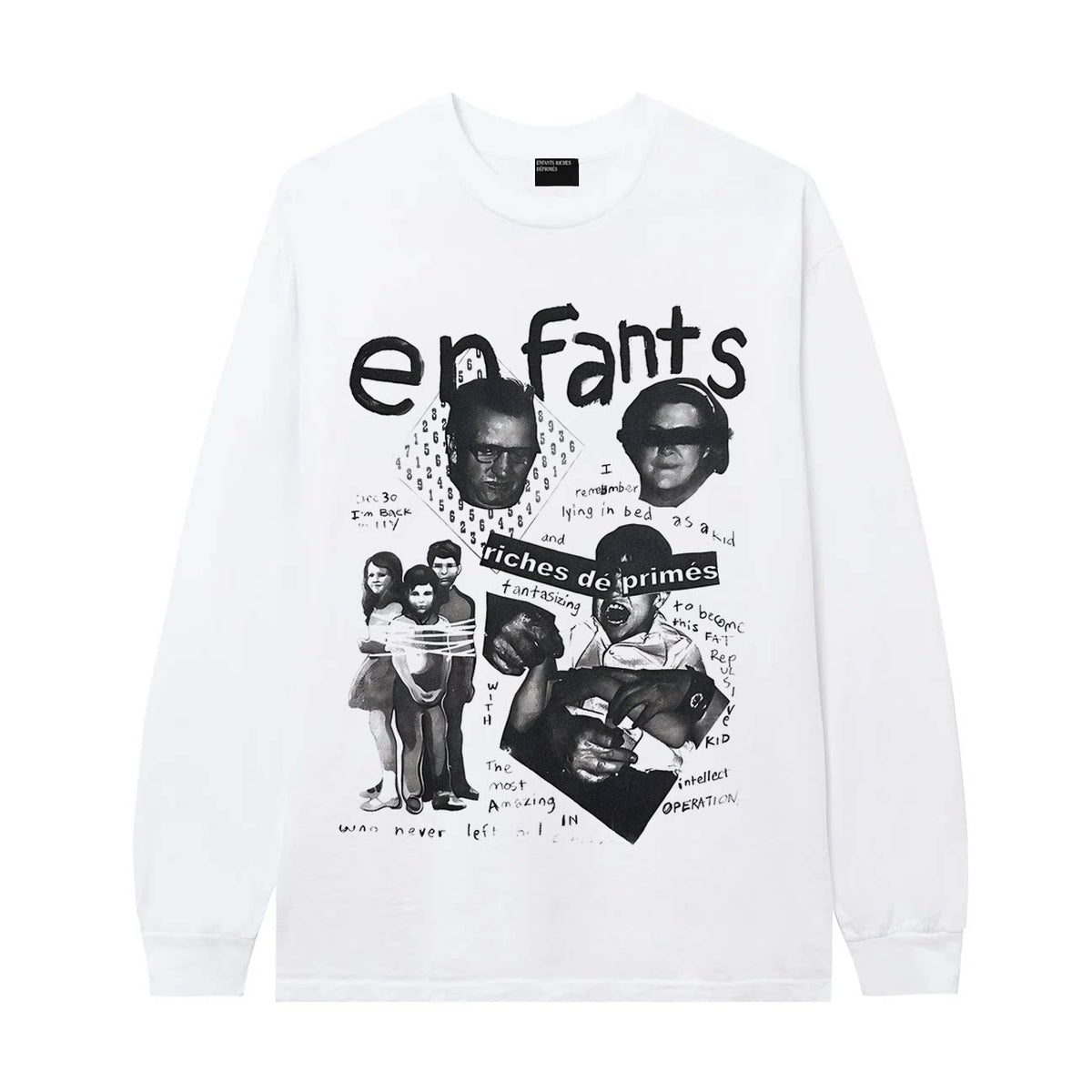 ERD Multi-Portrait Graphic Long Sleeve T-Shirt (White)