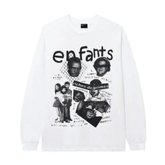 ERD Multi-Portrait Graphic Long Sleeve T-Shirt (White)