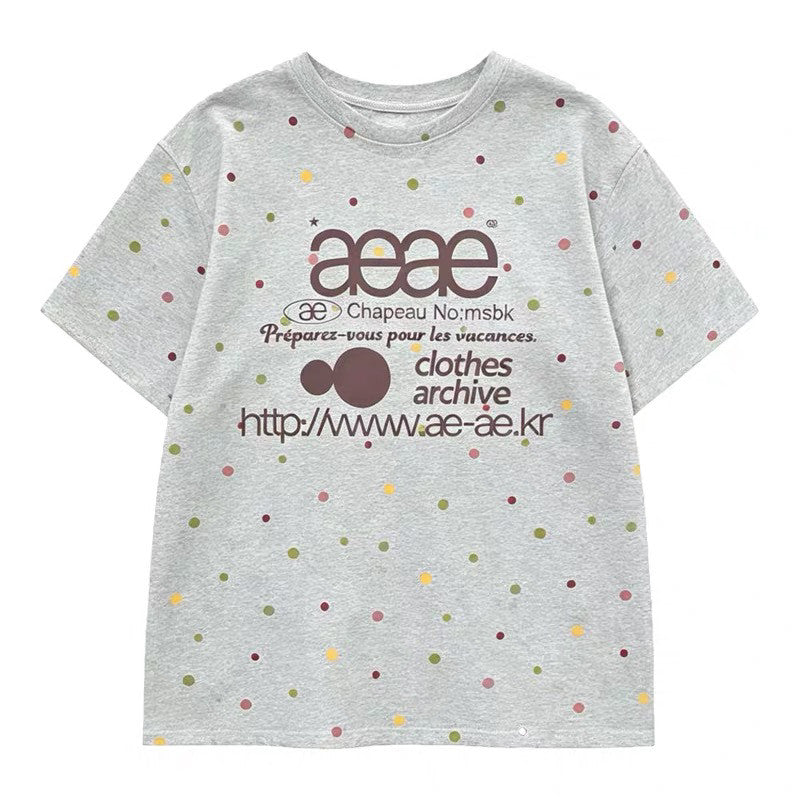 aeae Clothes Archive Retro Polka Dot Print T-Shirt