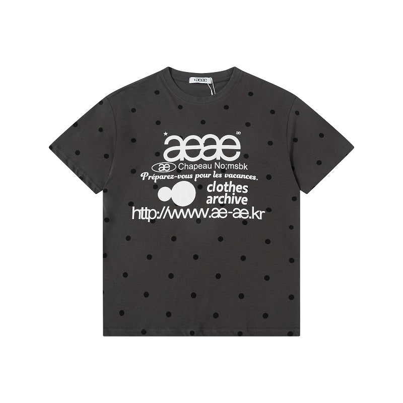 aeae Harajuku Style Colorful Polka Dot Graphic Tee | Y2K Apricot T-Shirt