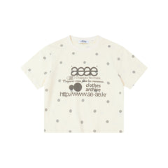 aeae Letters Graphic Oversized T-Shirt - Aesthetic Colorful Polka Dot Tee