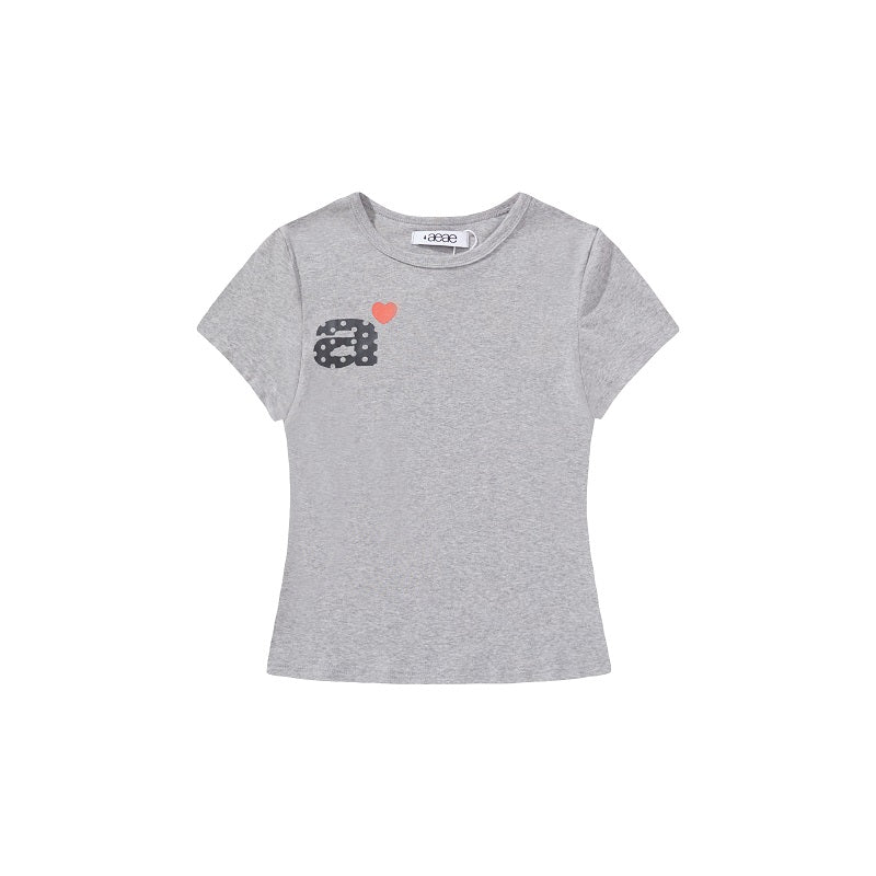 aeae Graphic T-Shirt Men Women - Colorful Polka Dot Korean Streetwear Tee Apricot