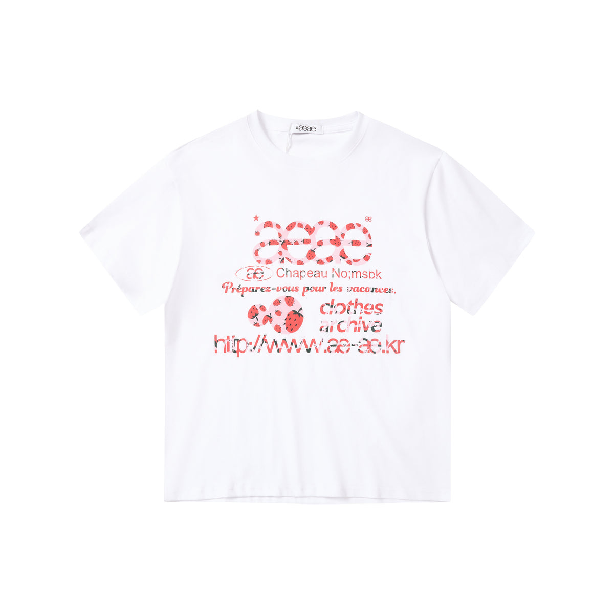 Korean Fashion aeae Apricot Short Sleeve T-Shirt with Colorful Polka Dots
