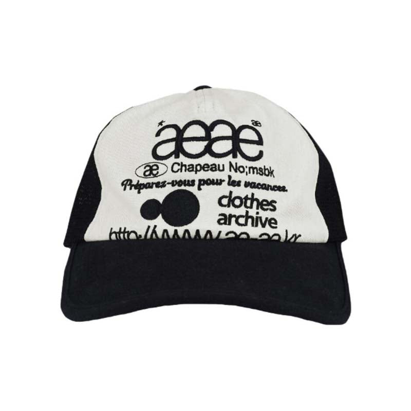 AEAE Vintage Logo Two-Tone Baseball Cap – Black & White Streetwear Dad Hat
