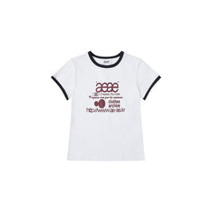 AEAE Ringer Logo Graphic T-Shirt | Vintage Archive Typography Slim Fit Tee