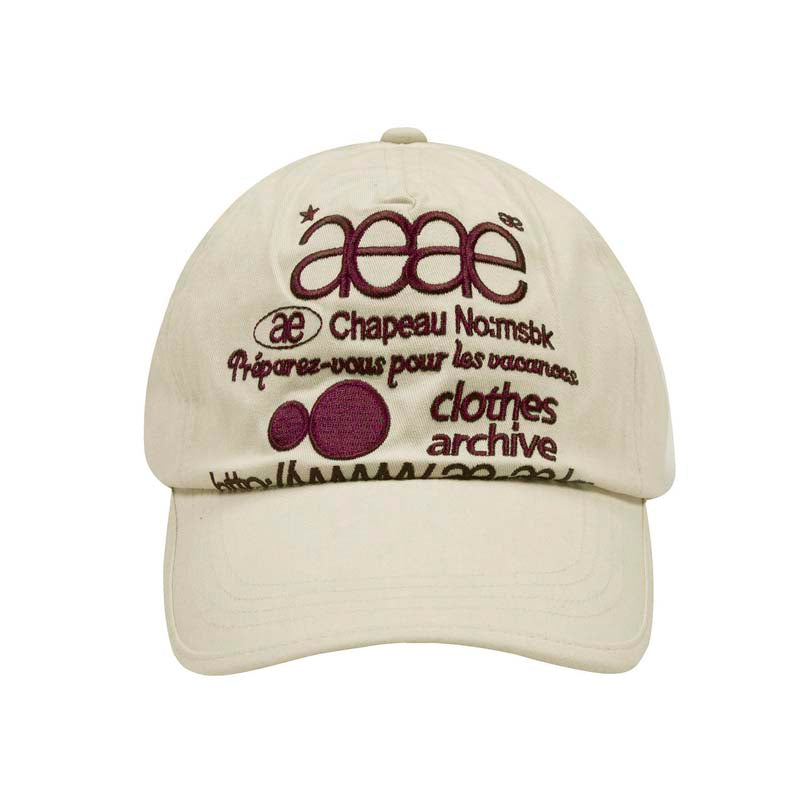 AEAE Vintage Logo Baseball Cap – Beige & Black Minimal Streetwear Hat