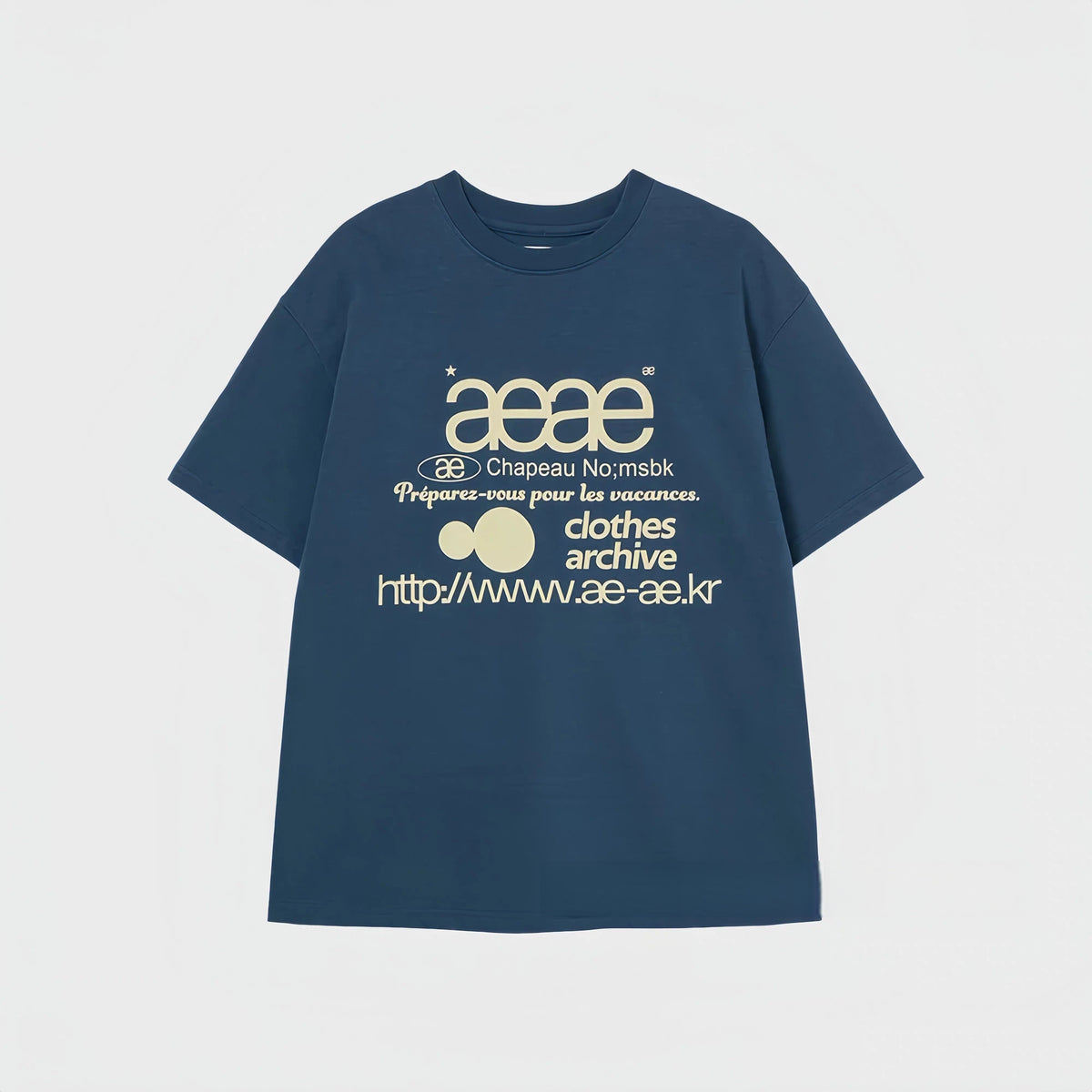 AEAE Korean Streetwear Graphic Oversized T-Shirt | Archive Logo Casual Tee