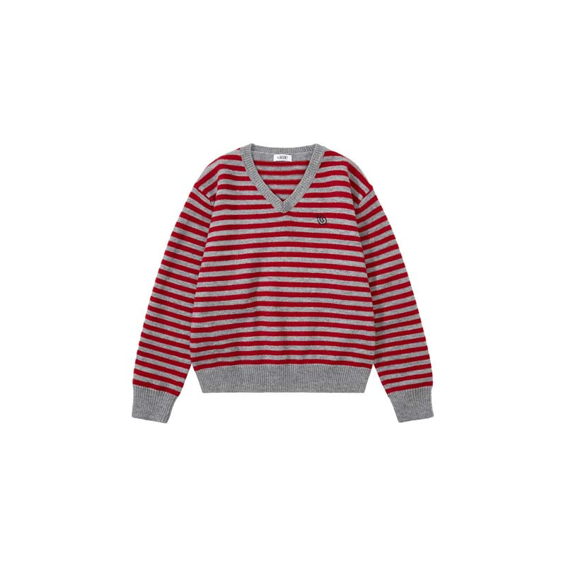 Vintage Stripe Knit Hoodie – Harajuku Style Cropped Pullover Sweater
