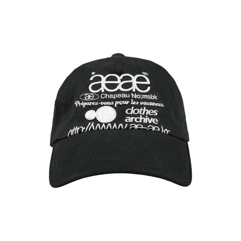 AEAE Vintage Logo Baseball Cap – Black Minimal Streetwear Dad Hat