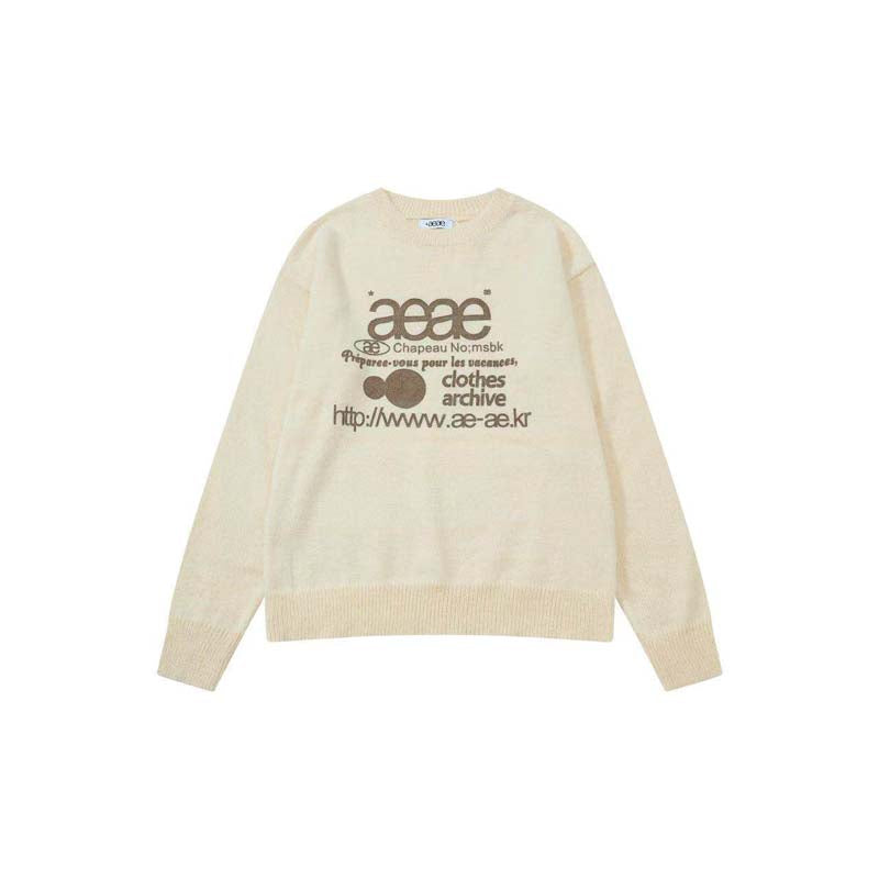 AEAE Minimal Logo Knit Sweater – Oversized Streetwear Pullover Collection