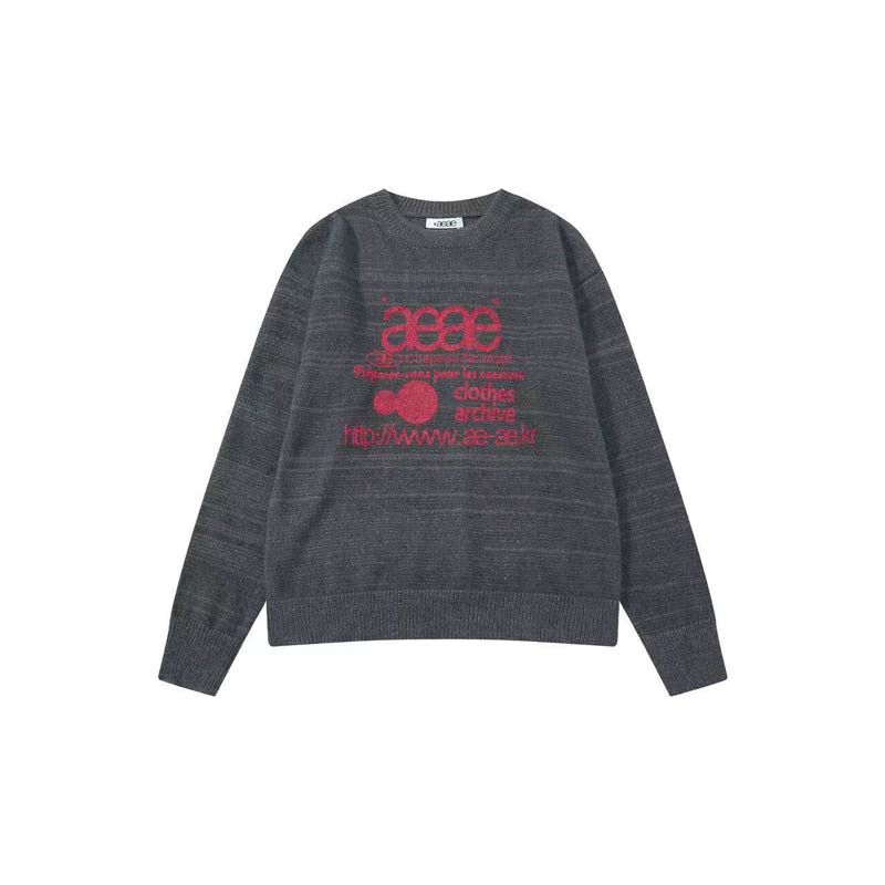 AEAE Minimal Logo Knit Sweater – Oversized Streetwear Pullover Collection