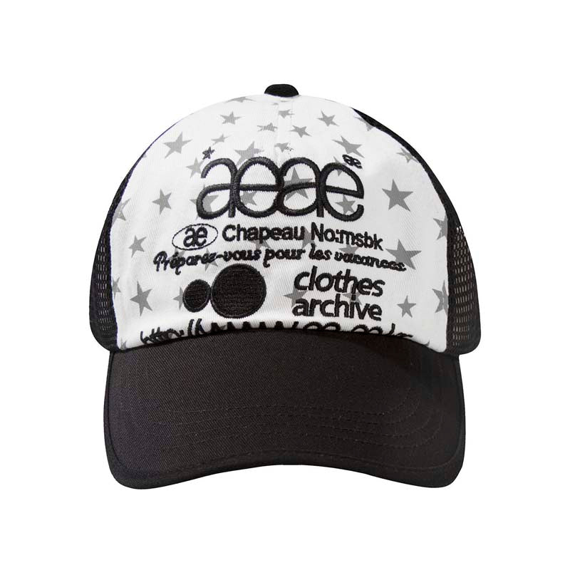 AEAE Star Print Mesh Trucker Cap – Vintage Streetwear Breathable Snapback Hat