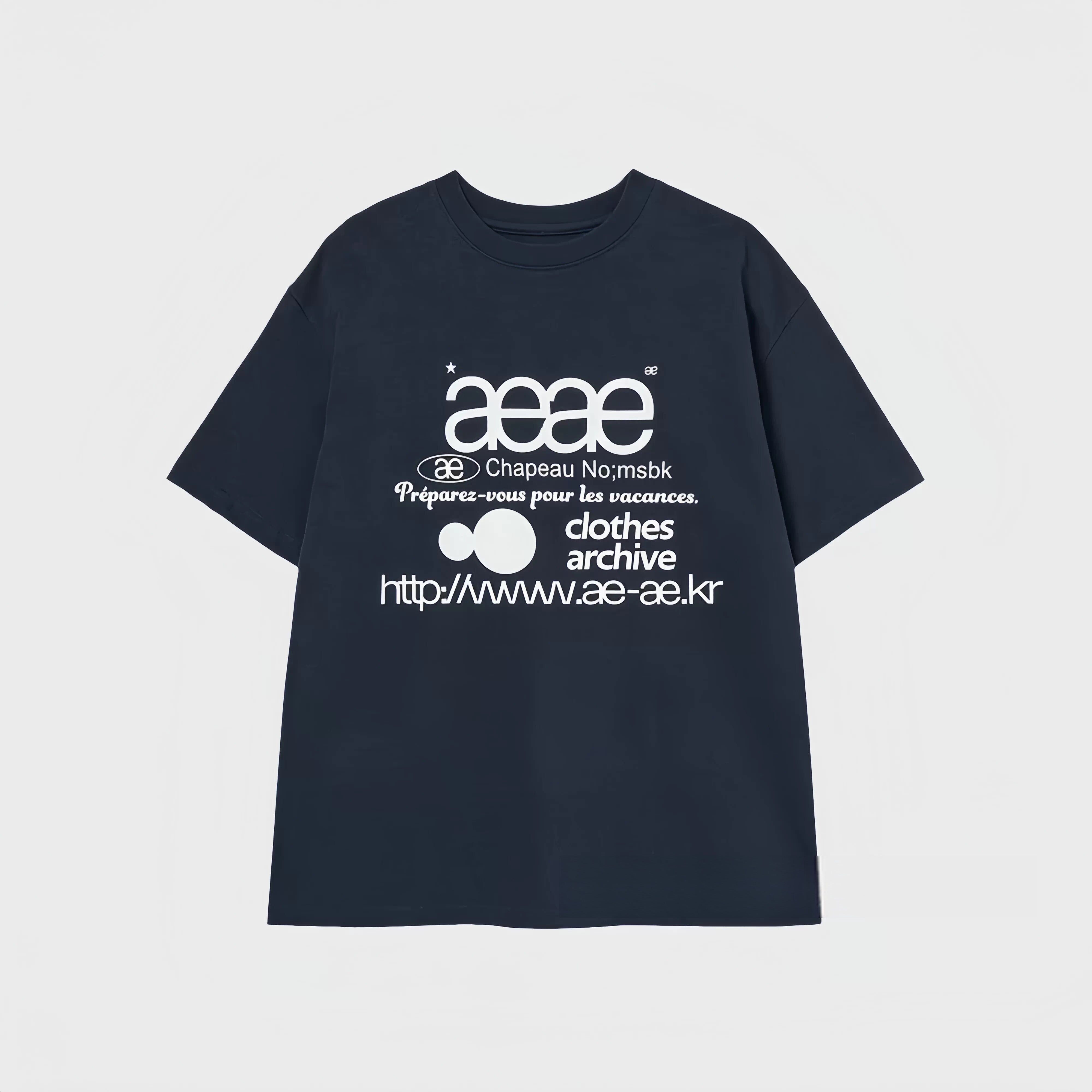 AEAE Unisex Oversized Graphic Tee | Korean Aesthetic Cotton Streetwear Top