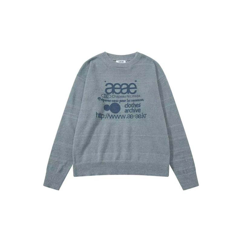 AEAE Minimal Logo Knit Sweater – Oversized Streetwear Pullover Collection